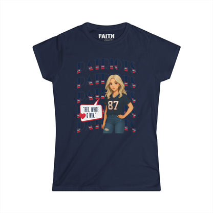Patriots Fan Women's Tee, Sports T-Shirt, Football Apparel, Game Day Shirt, Women's Casual Wear, Team Spirit Clothing