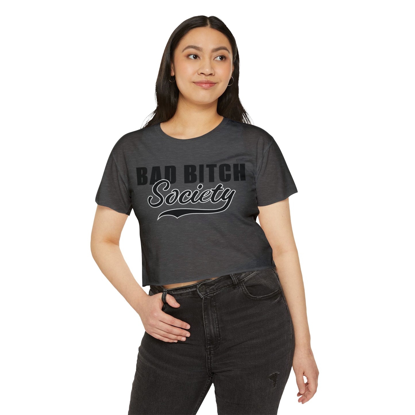 FaithStyles Bad Bitch Society Crop Top — Women's Festival Graphic Tee