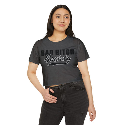FaithStyles Bad Bitch Society Crop Top — Women's Festival Graphic Tee