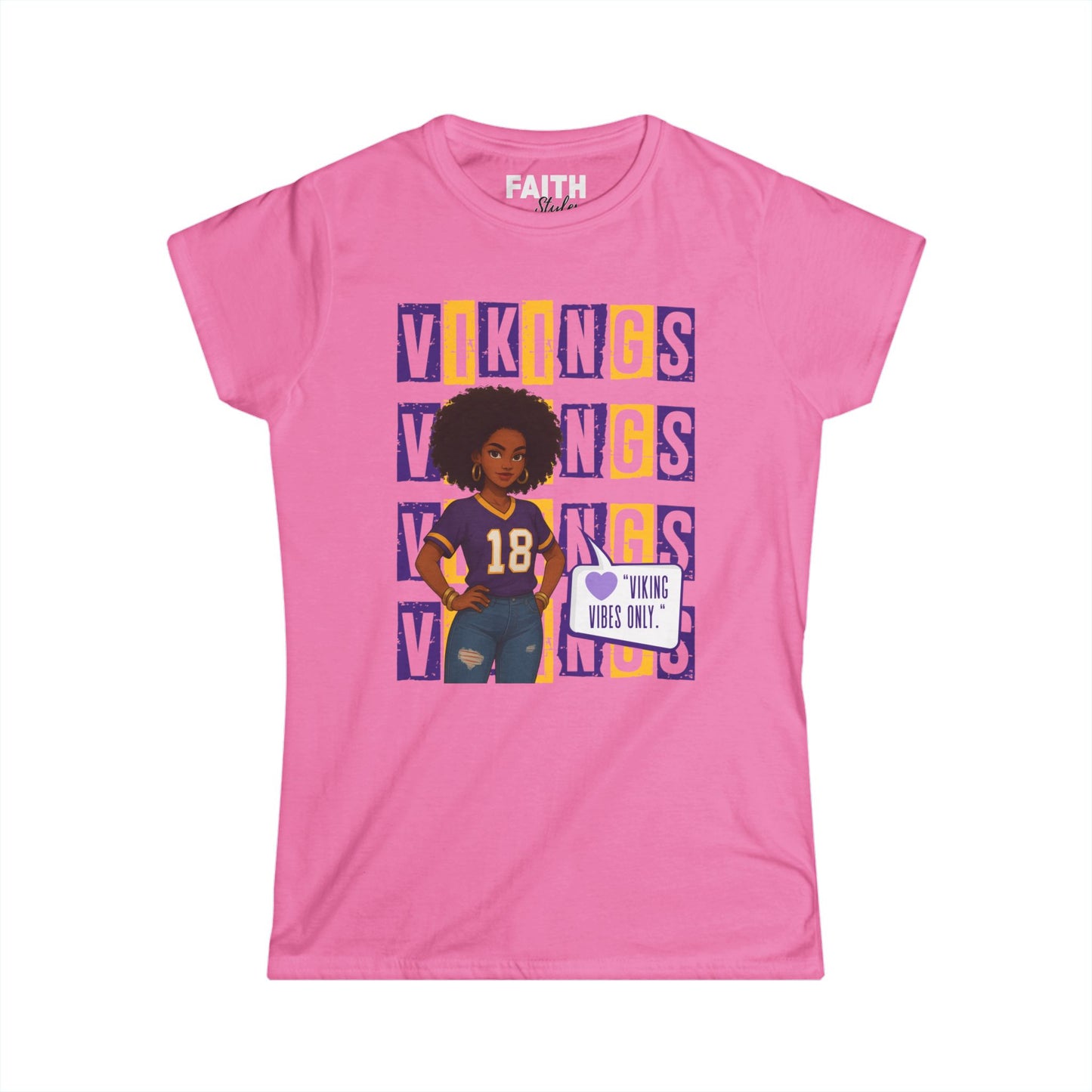 Vibrant Vikings Women's Tee, Perfect for Game Day, Sports Events, Casual Wear, Tailgating, Fan Merchandise