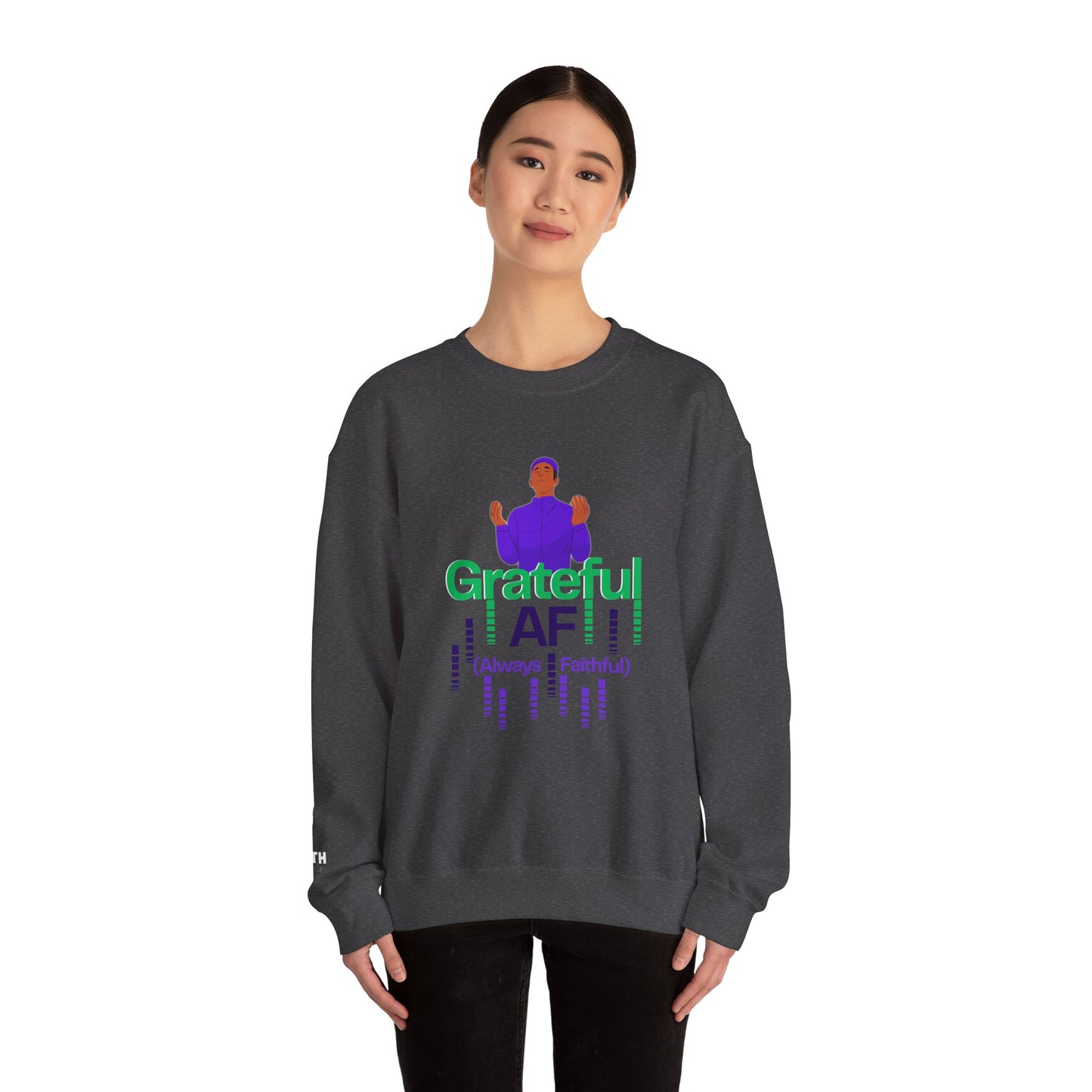 Male Grateful AF Unisex Crewneck Sweatshirt | Cozy Gift for Friends, Thanksgiving Apparel, Everyday Comfort, Gratitude Expression
