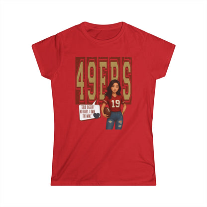 49ers Women's Softstyle Tee, sporty t-shirt, football fan shirt, casual apparel, NFL women's top, game day outfit