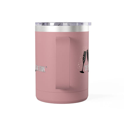 Celebratory Coffee Mug Tumbler, Cheers Gift for Friends, 15oz Drinkware for Parties, Birthdays, Wedding, Fun Gatherings