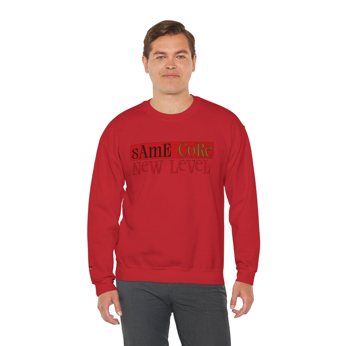 Crewneck Sweatshirt — "Same Core New Level" Graphic Pullover