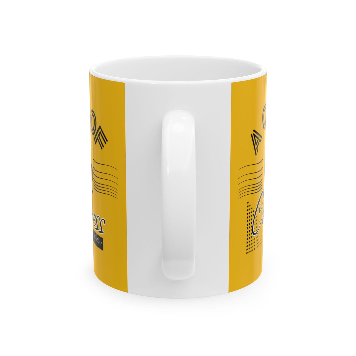 FaithStyles Coffee Lover Ceramic Mug — "A Cup of Calmness" Inspirational Yellow Coffee Mug (11oz, 15oz)