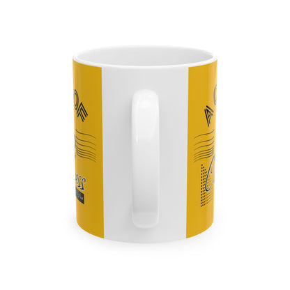 FaithStyles Coffee Lover Ceramic Mug — "A Cup of Calmness" Inspirational Yellow Coffee Mug (11oz, 15oz)