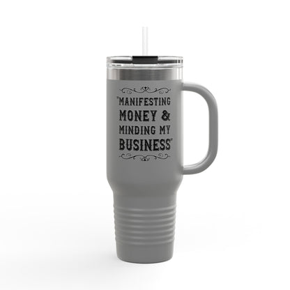 Manifesting Money Insulated Travel Mug, 40oz - Motivational Travel Tumbler, Gift for Entrepreneurs, Daily Affirmation Mug, [...]