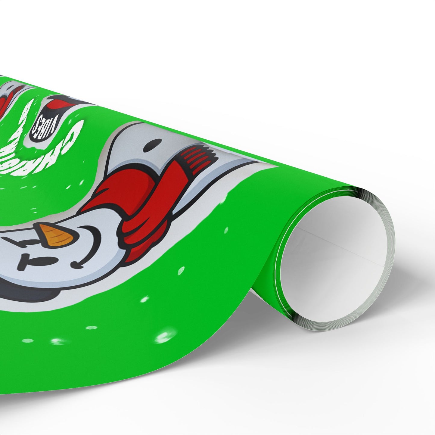 Christmas Snowman Wrapping Paper Roll – Festive Green Holiday Gift Wrap