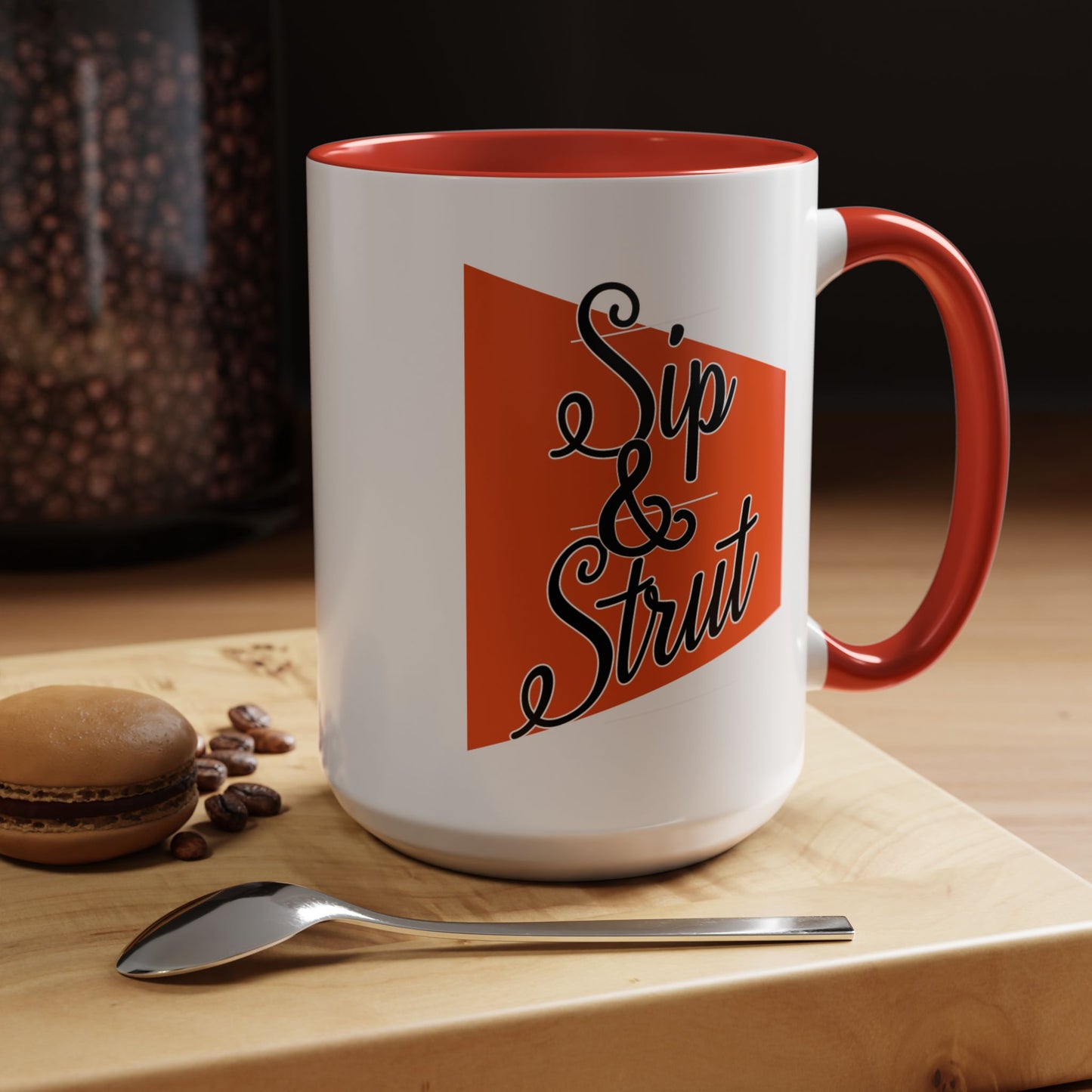 Accent Coffee Mug (11, 15oz) - Sip & Strut Design, Perfect Gift for Coffee Lovers, Home Office Decor, Unique Holiday Present, Ceramic [...]