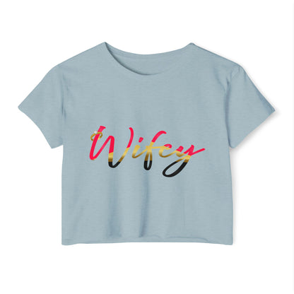 Women's Festival Crop Top, Cute Wifey Top, Summer Crop Shirt, Boho Style Tee, Trendy Women's Apparel, Festival Outfit