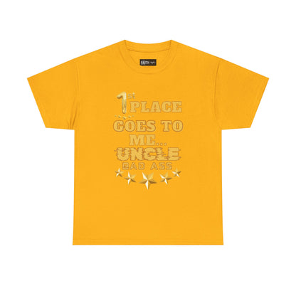 1st Place Uncle Badass Tee | Funny Gift for Uncle, Unisex Cotton Shirt, Family Reunion, Birthday Celebration, Casual Wear