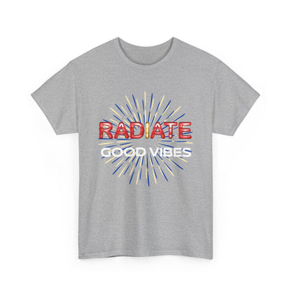 Radiate Unisex Heavy Cotton Tee - Positive Vibe Shirt, Gift for Friends, Motivational Apparel, Casual Wear, Everyday Comfort
