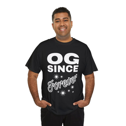 Grandpa Heavy Cotton Tee - OG Since Forever, Casual Tee, Trendy Graphic Shirt, Gift for Friends, Streetwear Fashion