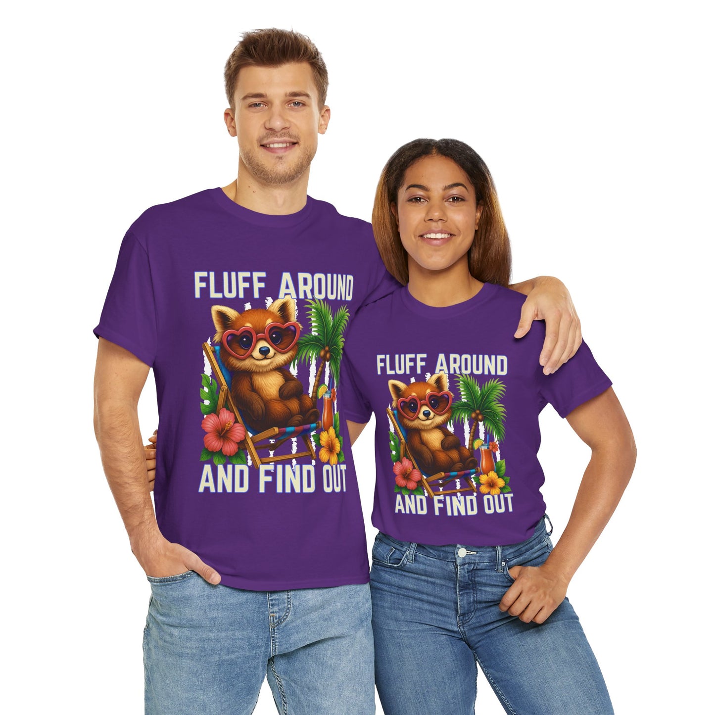 Tropical Cat Tee: Fluff Around and Find Out, Cute Graphic Shirt, Summer Outfit, Unisex Casual Wear, Gift for Animal Lovers