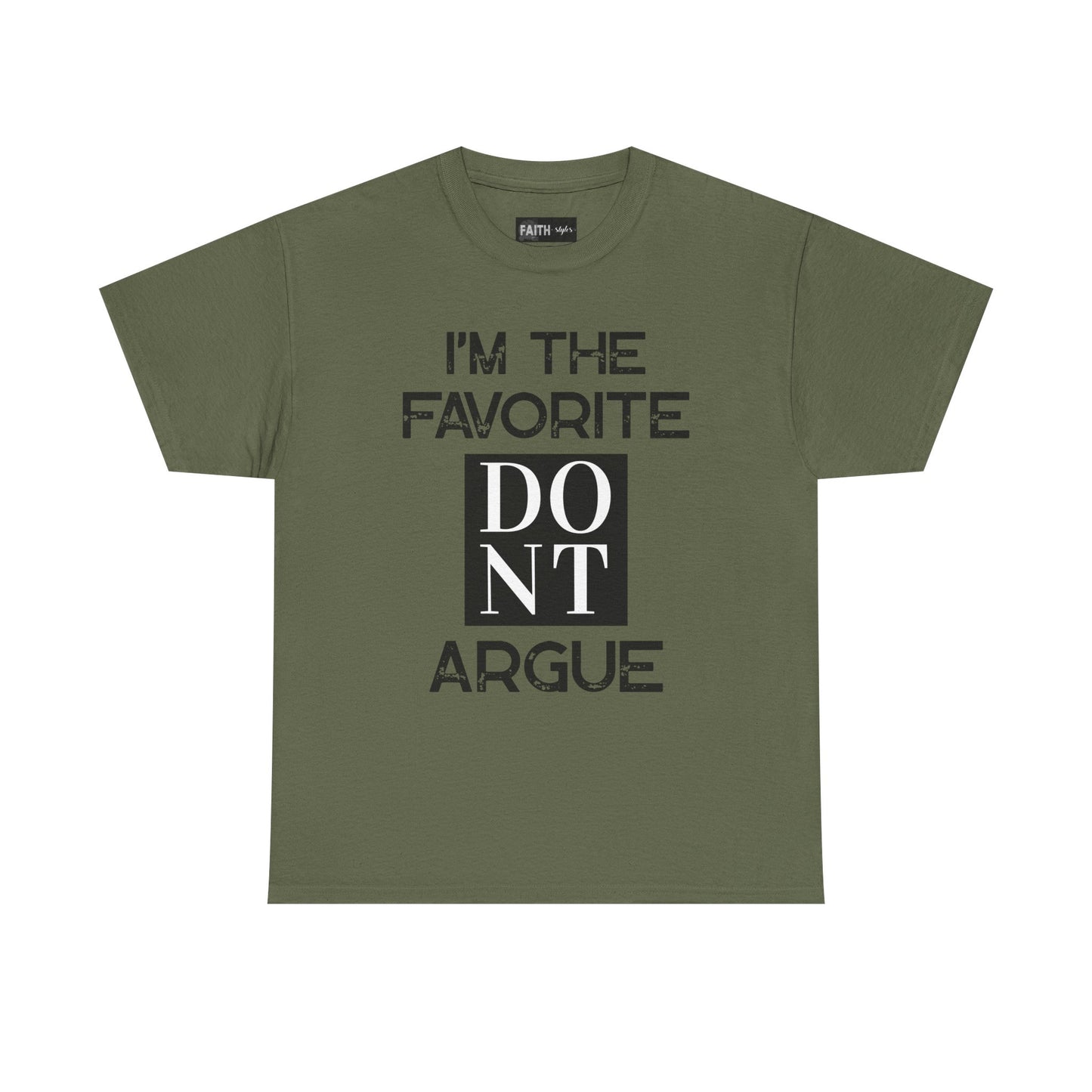 I'm the Favorite Unisex Heavy Cotton Tee, Funny Tee Shirt for Friends, Family Gift, Humor Top, Casual Wear, Birthday Gift, Everyday Comfort