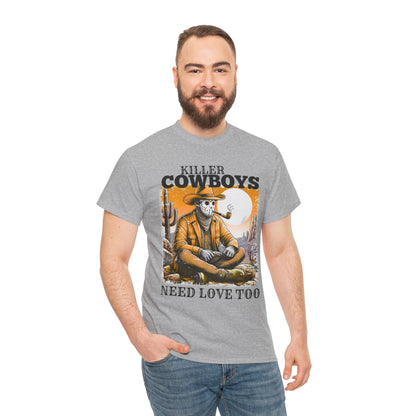 Killer Cowboys Graphic Tee, Unisex Heavy Cotton T-Shirt for Casual Wear, Cowboy Lover Gift, Western Occasion Apparel