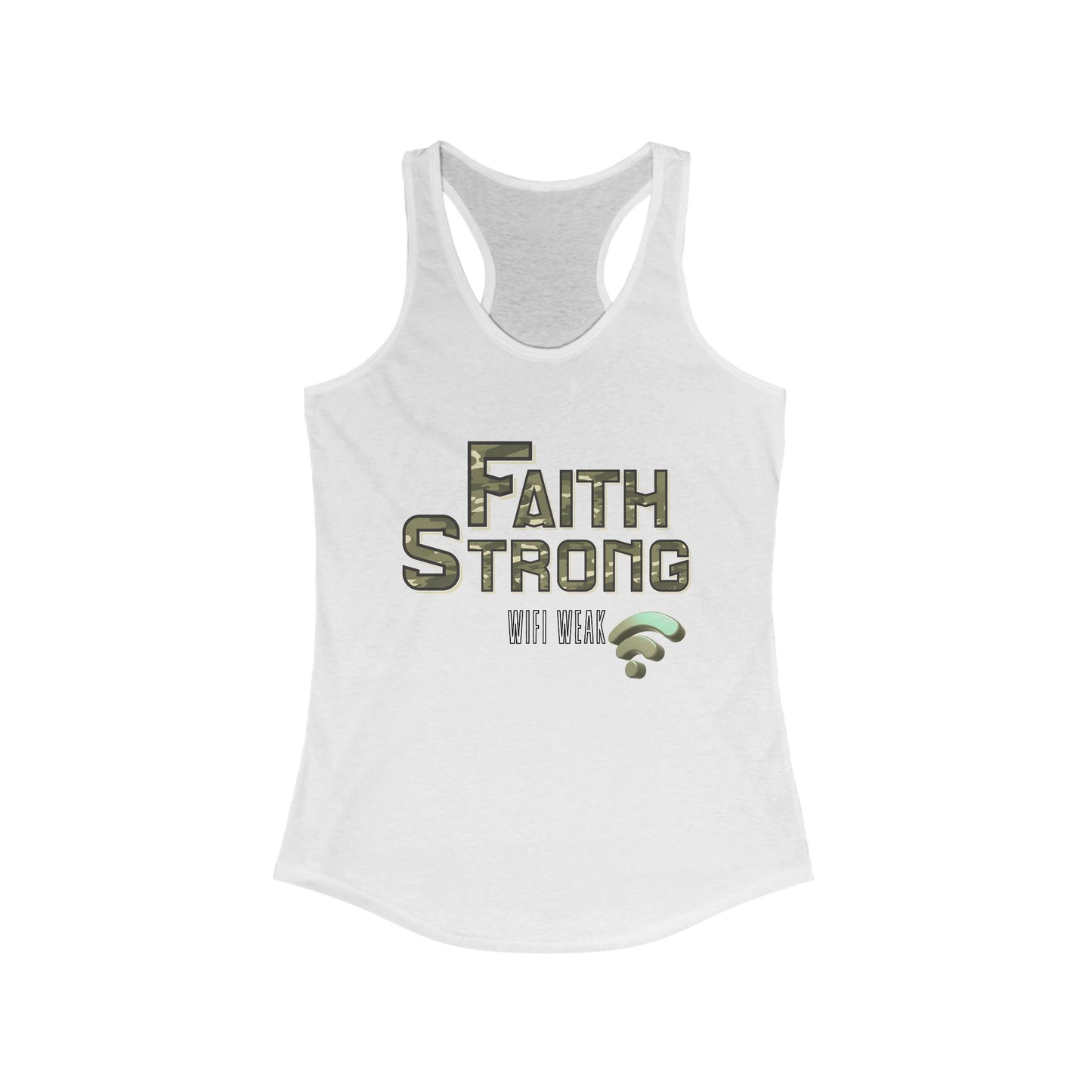 Faith Strong Women's Racerback Tank - Motivational Sleeveless Top, Fitness Apparel, Workout Gear, Spiritual Clothing, Gifts for Her