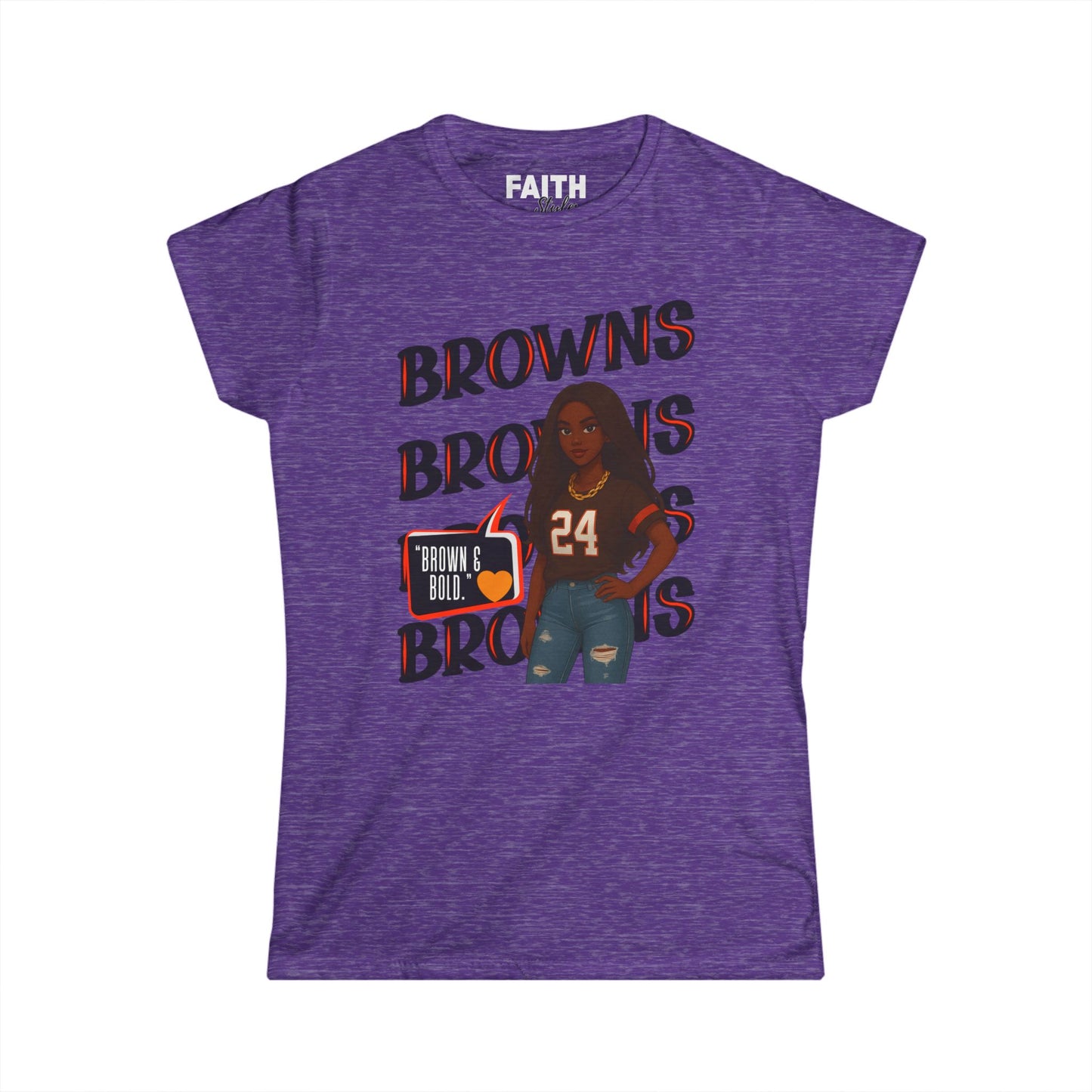 Browns Inspired Women’s Tee, Football Fan Shirt, Game Day Top, Sportswear for Her, NFL Gift for Her