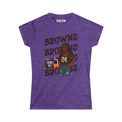Browns Inspired Women’s Tee, Football Fan Shirt, Game Day Top, Sportswear for Her, NFL Gift for Her