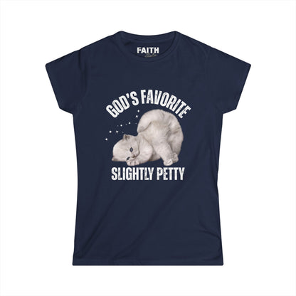 Women's Cat Lover Tee - God's Favorite, Gift for Cat Moms, Funny Petty Shirt, Cute Animal T-Shirt, Casual Everyday Wear