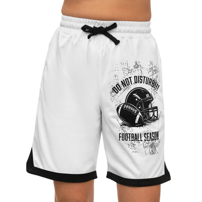 Football-Themed Ribbed Basketball Shorts, Comfortable Athletic Wear for Sports Fans, Perfect Gift for Game Days, Boys and Men's Casual Style
