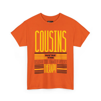 Cousins Therapy Tees, Family Reunion Shirt, Casual Wear, Gift for Cousins, Fun Family Quote Tee