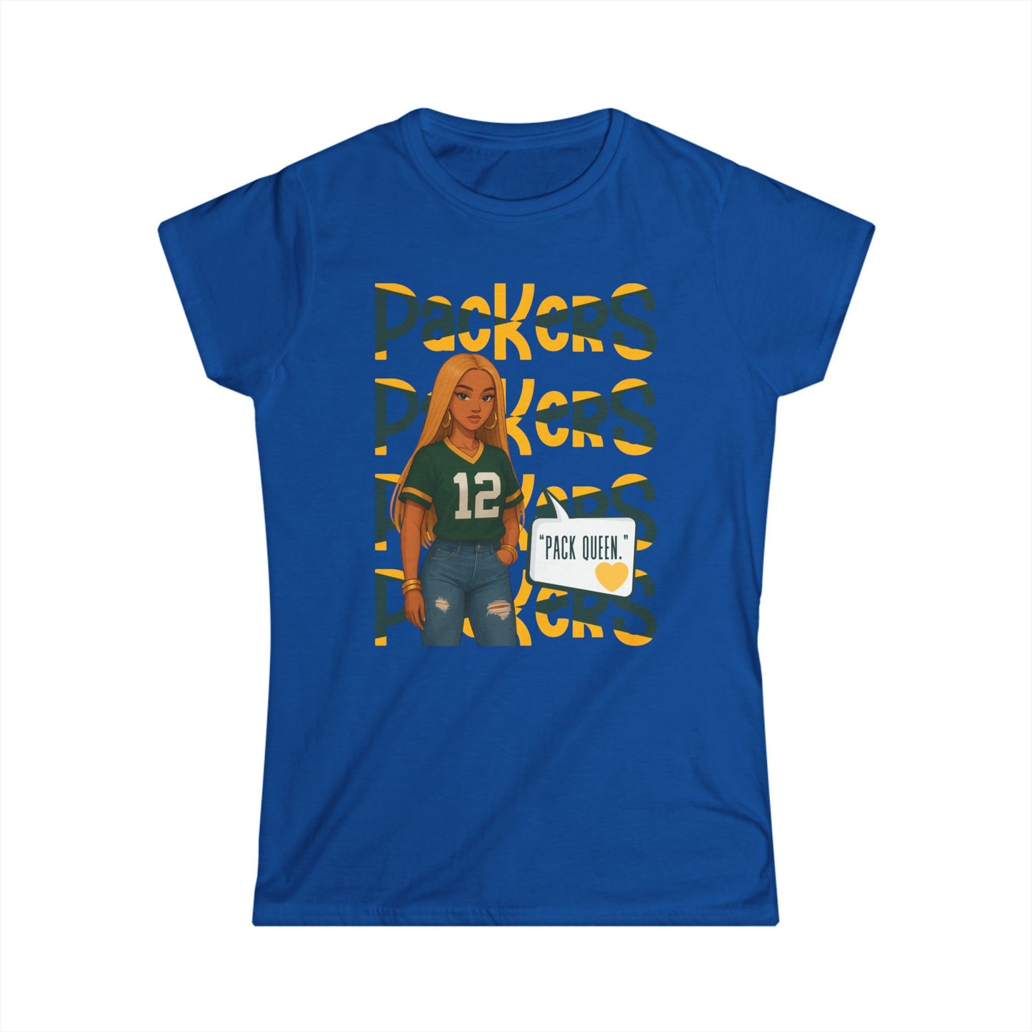 Women's Softstyle Tee - Packers Queen Shirt, Casual Sportswear, Game Day Top, Gift for Football Fans, Football Mom T-shirt