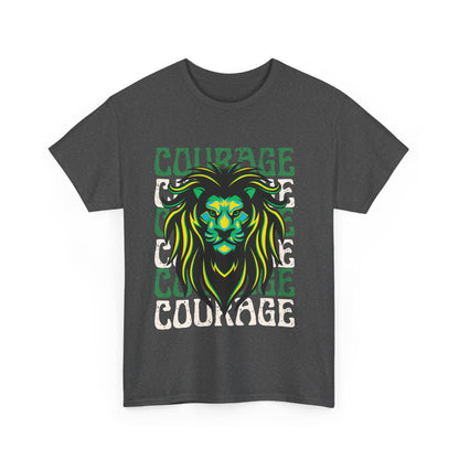 Courageous Lion Tee, Motivational Shirt, Unisex Cotton T-Shirt, Gift for Strength, Inspirational Apparel, Courage Theme