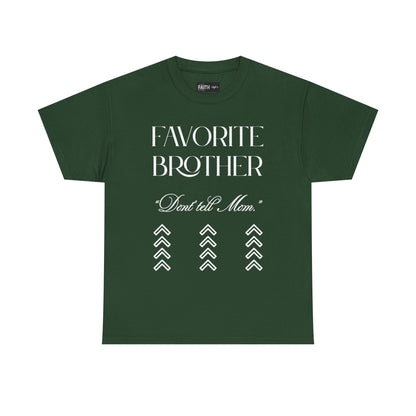 Favorite Brother Unisex Heavy Cotton Tee - Perfect Gift for Siblings, Casual Wear, Birthday, Family Reunion, Everyday Comfort