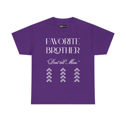 Favorite Brother Unisex Heavy Cotton Tee - Perfect Gift for Siblings, Casual Wear, Birthday, Family Reunion, Everyday Comfort