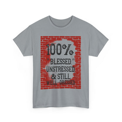 "100% Blessed" Unisex Heavy Cotton Tee - Motivational T-Shirt for Everyday Inspiration