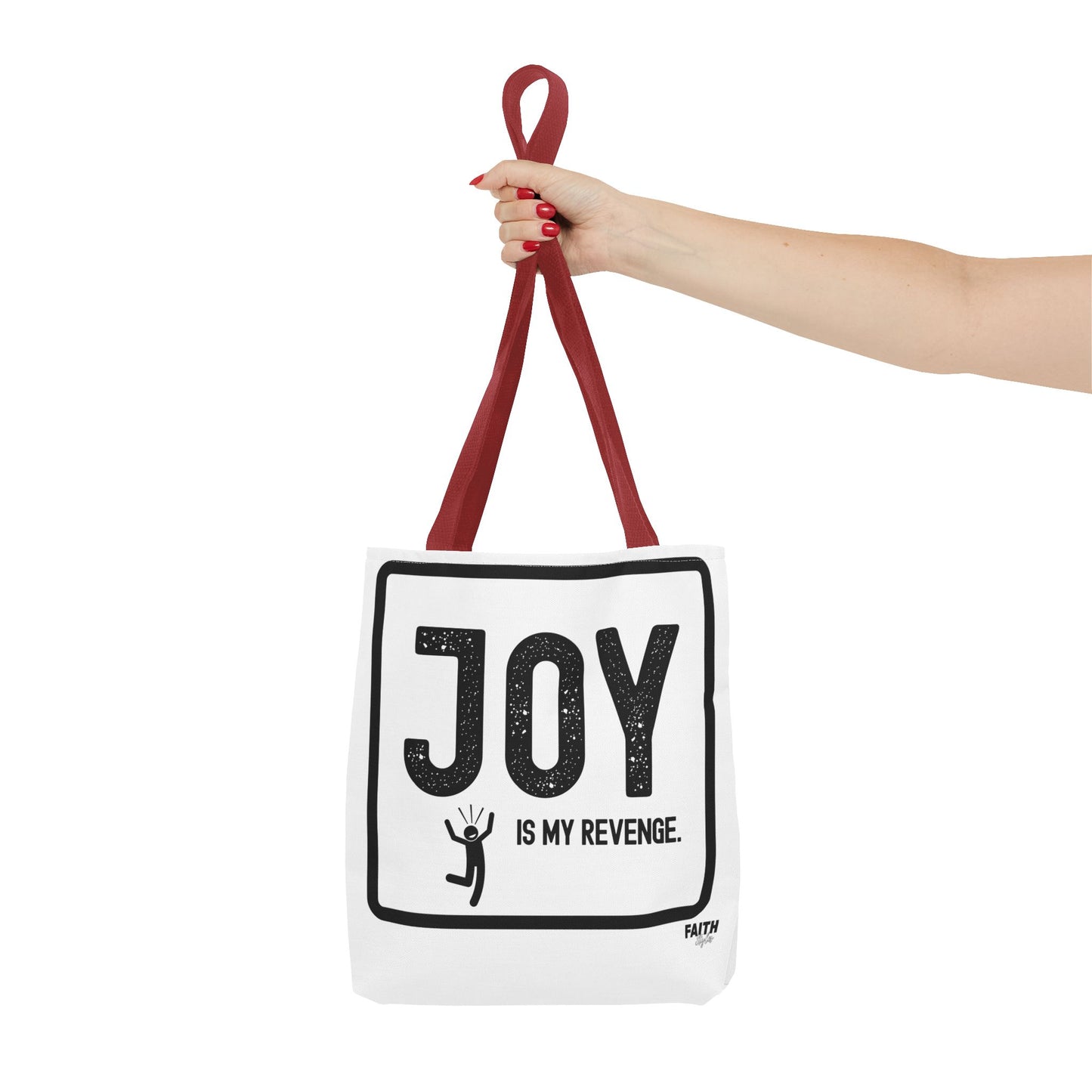 FaithStyles Joy Is My Revenge Tote Bag — Inspirational Graphic Canvas Tote
