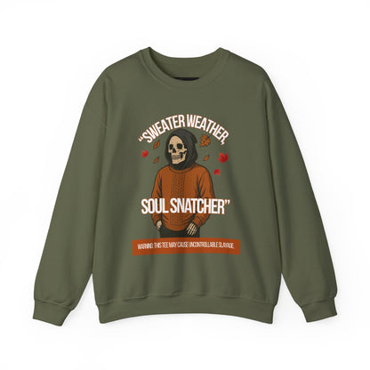 Soul Snatcher Crewneck Sweatshirt - Cozy Unisex Fall Apparel, Halloween Gift, Casual Streetwear, Autumn Fashion