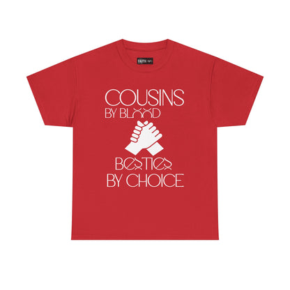 Cousins & Besties Tee, Unisex Heavy Cotton T-Shirt, Family Reunion Apparel, Friendship Gift, Casual Wear, Summer Style