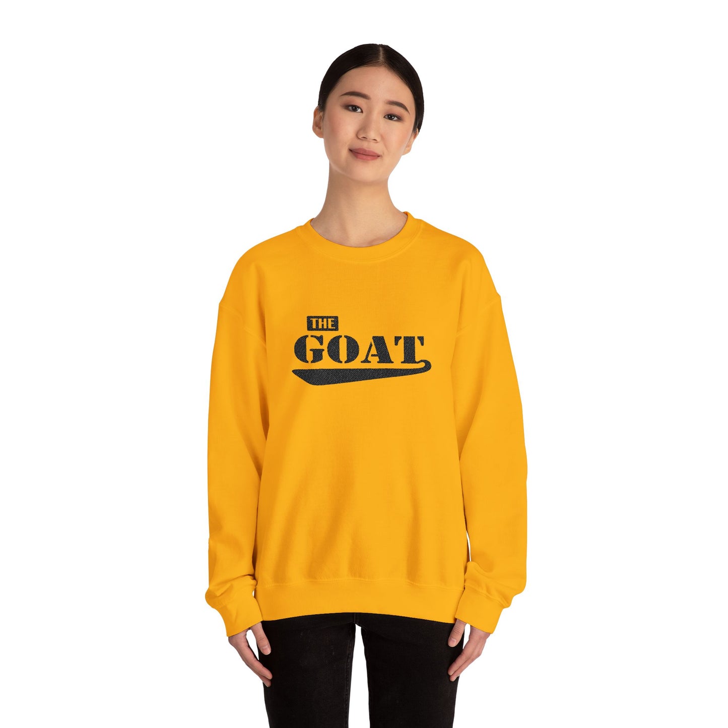 NEW FaithStyles Embroidery GOAT Crewneck Sweatshirt — 'The GOAT' Graphic Pullover