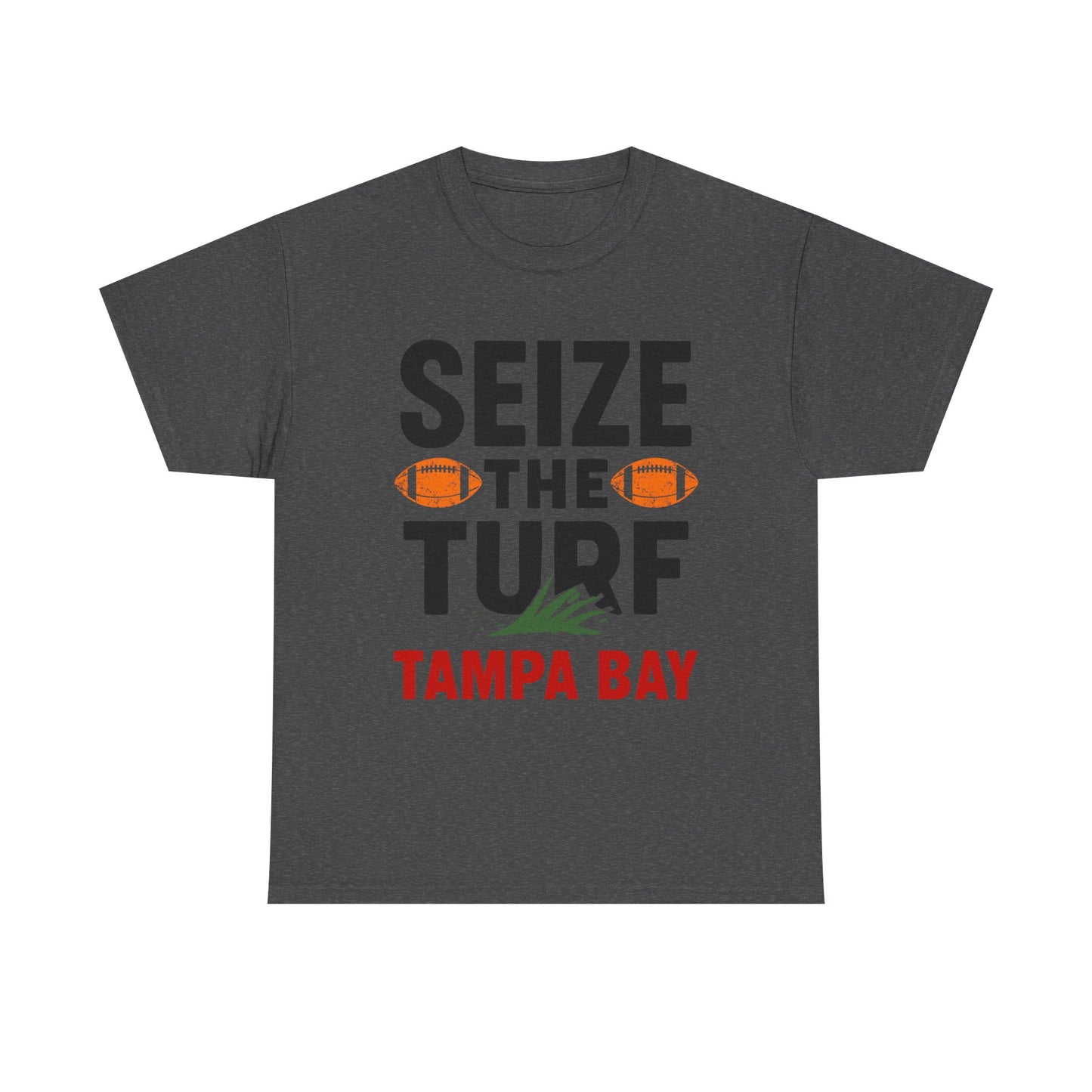 Male Heavy Cotton Tee - Seize the Turf Tampa Bay Football Shirt, Sports [...]