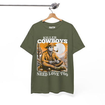 Killer Cowboys Graphic Tee, Unisex Heavy Cotton T-Shirt for Casual Wear, Cowboy Lover Gift, Western Occasion Apparel