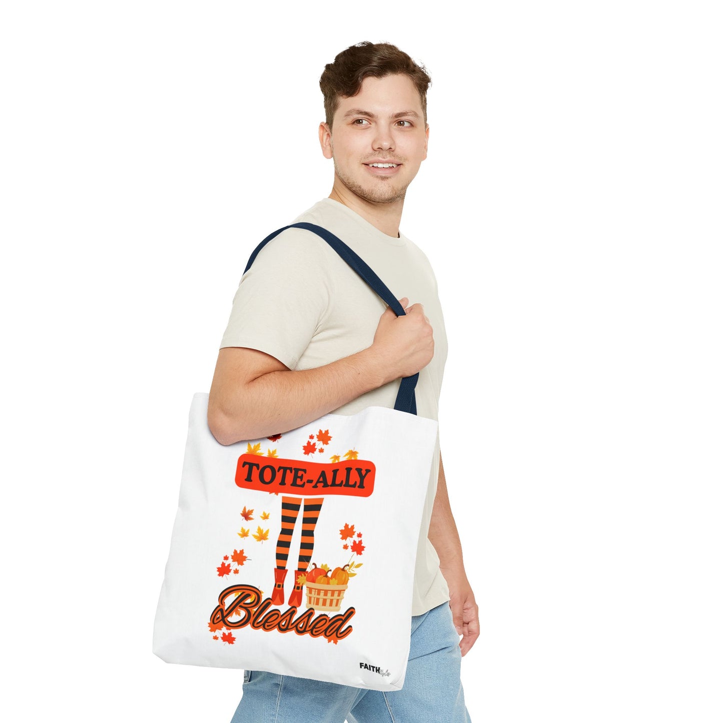 FaithStyles Blessed Holiday Tote Bag, Autumn Tote, Fall Accessories, Gift for Her, Seasonal Shopping Bag, Cute Grocery Bag