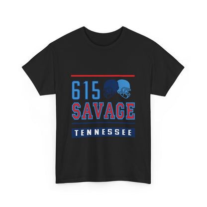 615 Savage Tennessee Male Heavy Cotton Tee - Casual Wear, Sports Fan Apparel, Gift for Him/Her, Tennessee Pride Shirt, Everyday Comfort