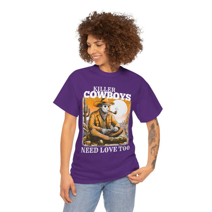 Killer Cowboys Graphic Tee, Unisex Heavy Cotton T-Shirt for Casual Wear, Cowboy Lover Gift, Western Occasion Apparel