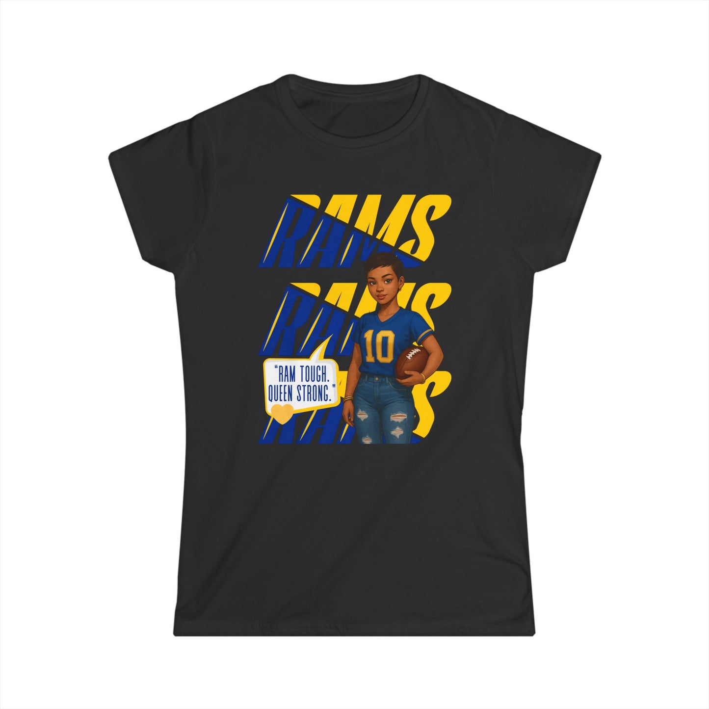 Empowering Women's Softstyle Tee - Rams Theme, Football Fashion, Game Day Apparel, Sports Fan Shirt, Gift for Her