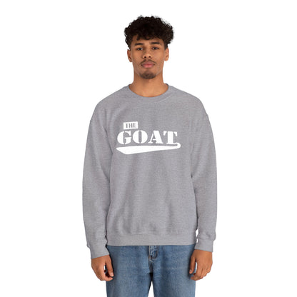NEW FaithStyles Embroidery The GOAT Crewneck Sweatshirt – Bold White Graphic Pullover