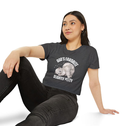 God's Favorite Slightly Petty Women's Festival Crop Top, Cute Summer Shirt, Fun Graphic Tee, Festival Outfit, Trendy Streetwear