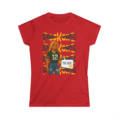 Women's Softstyle Tee - Packers Queen Shirt, Casual Sportswear, Game Day Top, Gift for Football Fans, Football Mom T-shirt