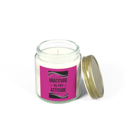 "GRATITUDE IS ATTITUDE" Scented Candles, Coconut Apricot Wax (4oz, 9oz)