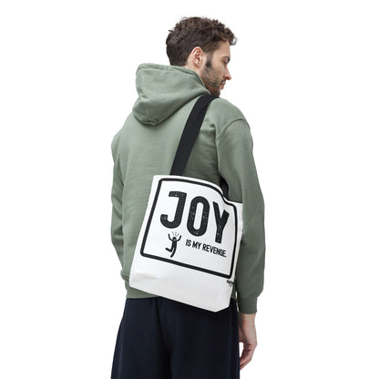 FaithStyles Joy Is My Revenge Tote Bag — Inspirational Graphic Canvas Tote
