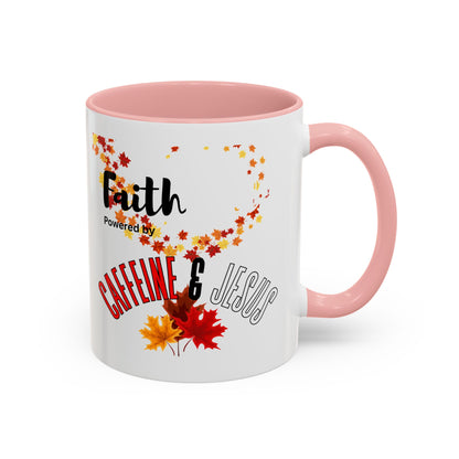 Faith & Caffeine Fall Coffee Mug | Perfect for Autumn Lovers, Thanksgiving Gift, Religious Coffee Cup, Inspirational Drinkware, Cozy Vibes