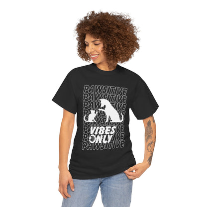 "Pawsitive Vibes Only" Unisex Heavy Cotton T-shirt