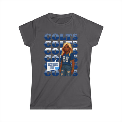 Colts Cheer Women's Softstyle Tee - Perfect for Game Day, Football Fans, Casual Wear, Sports Events, Gift Idea, Team Spirit