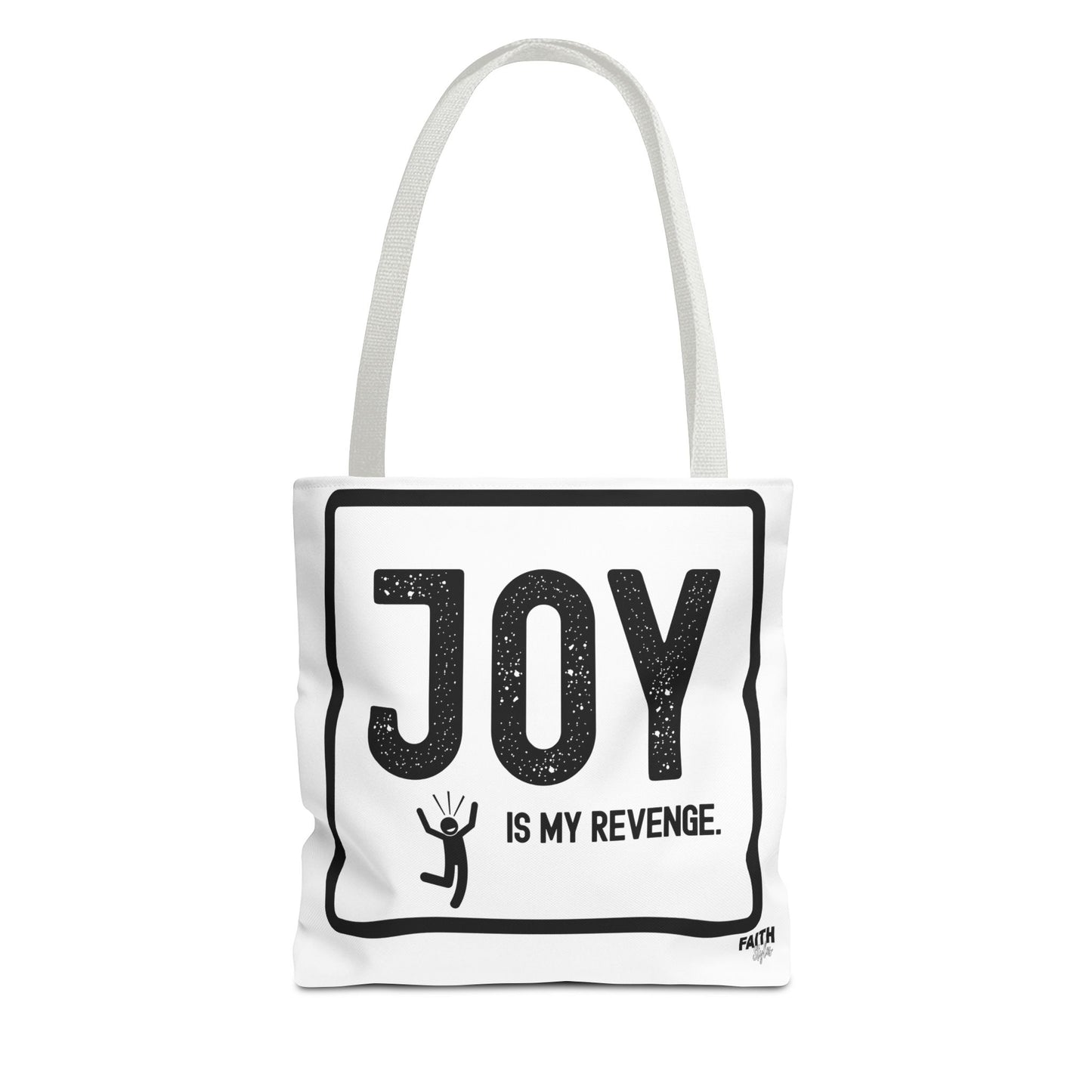 FaithStyles Joy Is My Revenge Tote Bag — Inspirational Graphic Canvas Tote